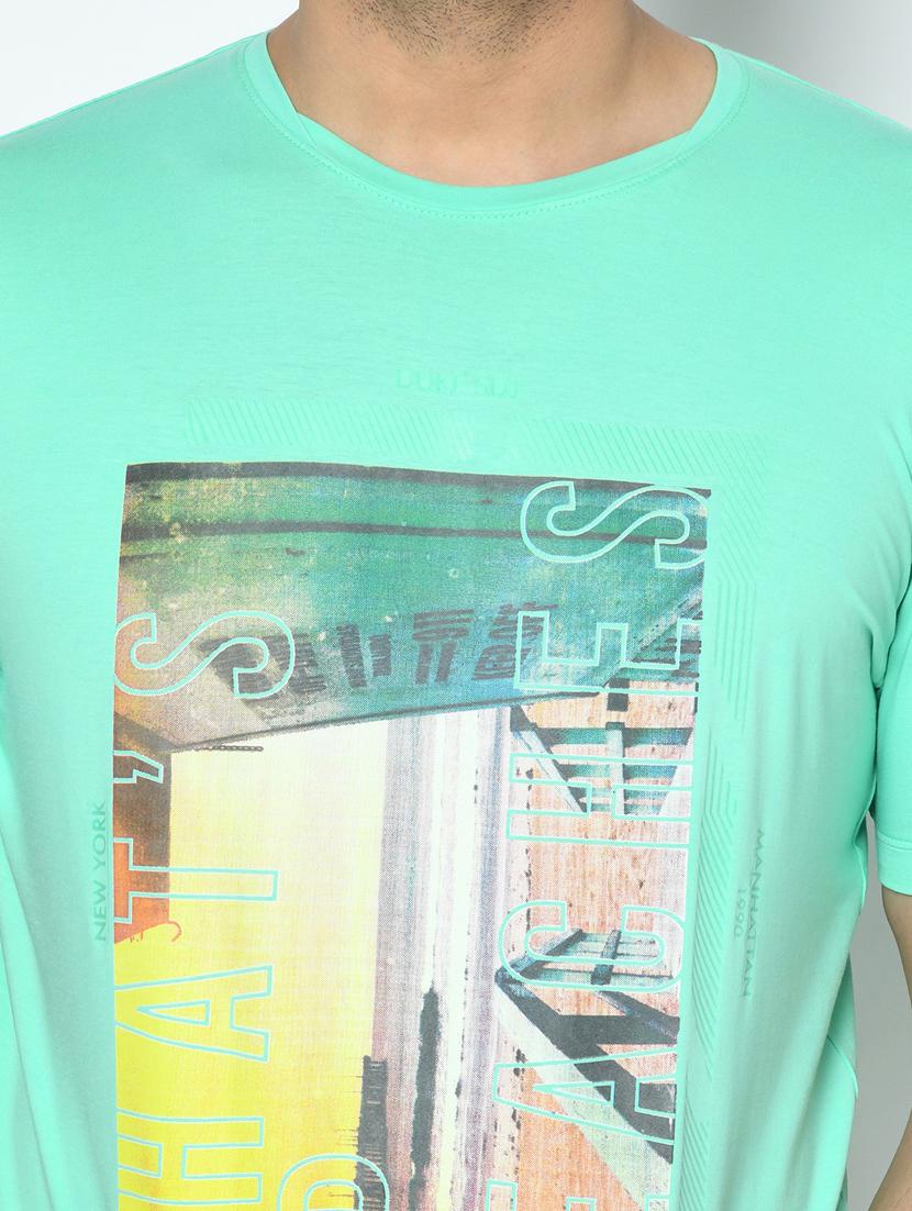 green printed t-shirt - 17760032 - Standard Image - 4