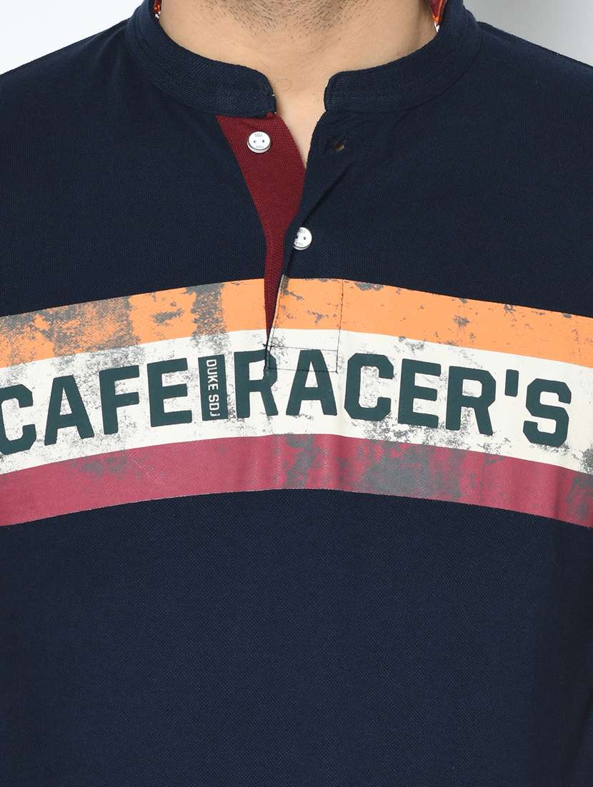 navy blue printed t-shirt - 17760052 -  Standard Image - 4