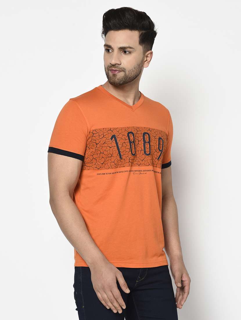 orange printed t-shirt - 17760061 - Standard Image - 1