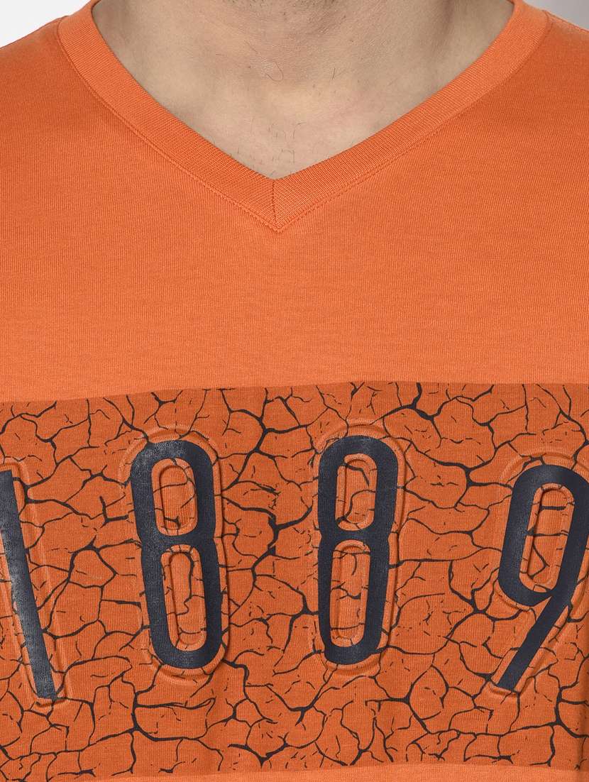 orange printed t-shirt - 17760061 - Standard Image - 4