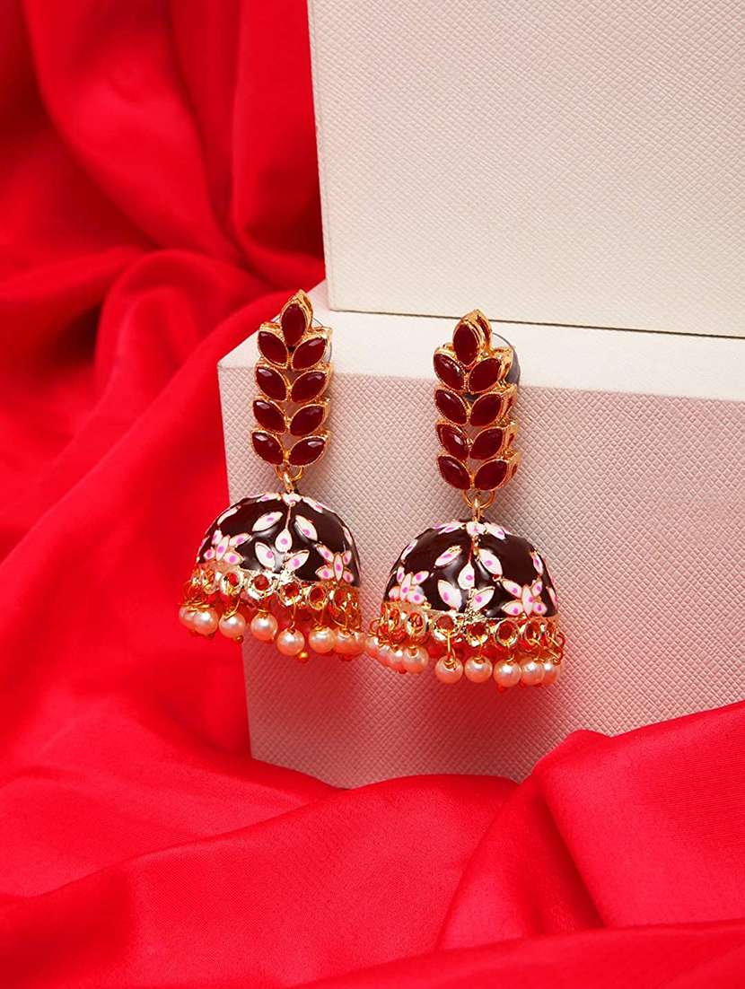 Black Brass Jhumka Earring