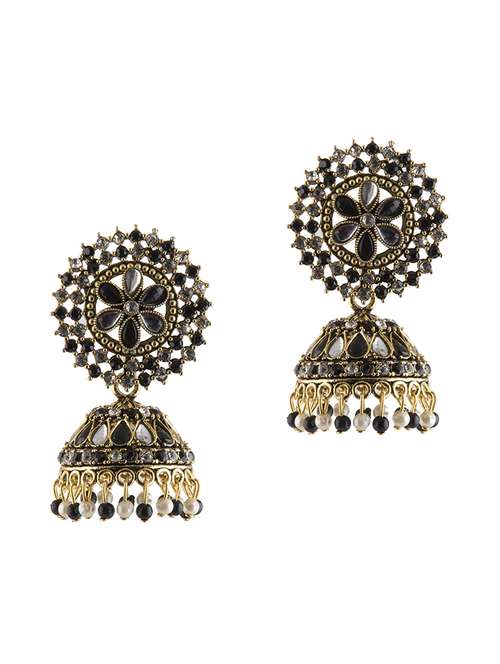 black brass jhumka earring - 17760466 -  Standard Image - 0