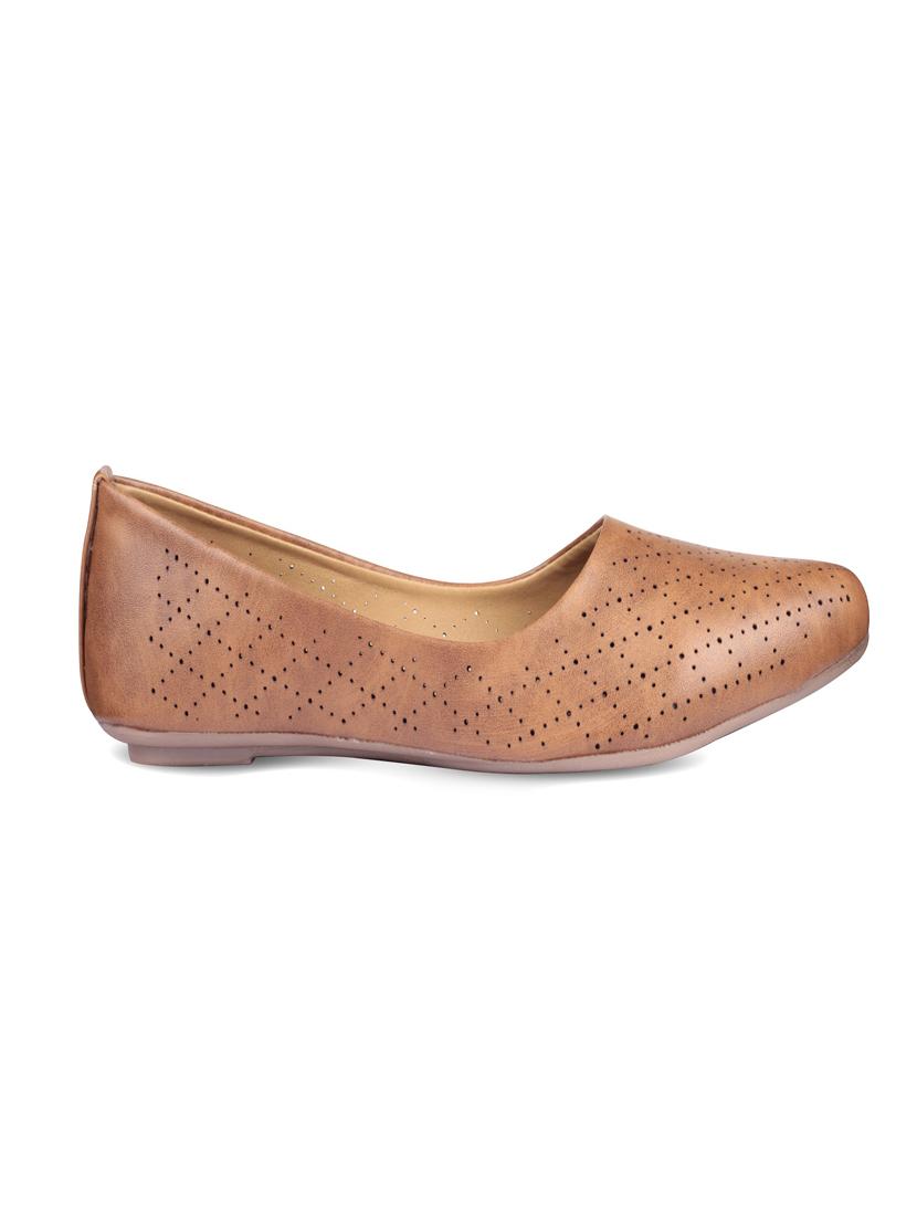 tan synthetic slip on ballerina - 17760524 - Standard Image - 1