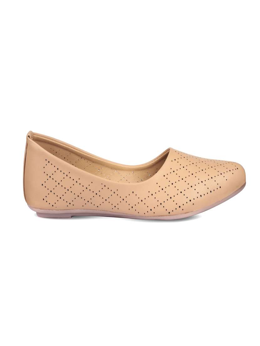 beige synthetic slip on ballerina - 17760525 -  Standard Image - 1