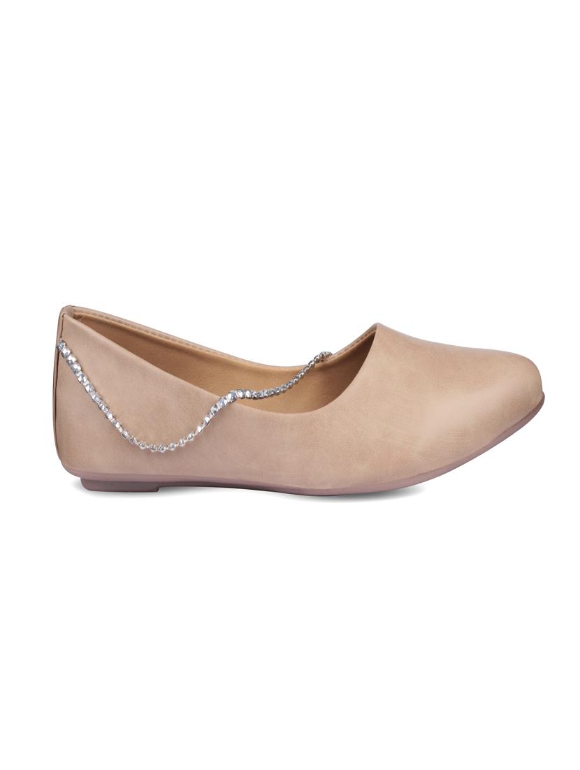beige synthetic slip on ballerina - 17760526 - Standard Image - 1