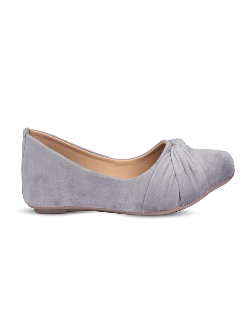grey satin slip on ballerina - 17760528 - Standard Image - 1