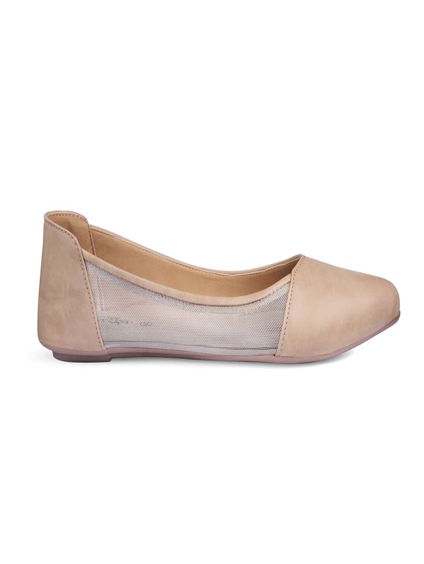 beige synthetic slip on ballerina - 17760530 -  Standard Image - 1