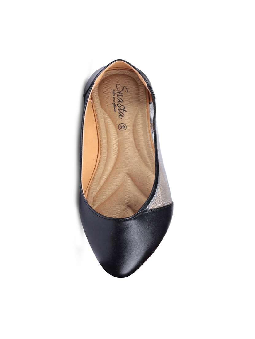 black synthetic slip on ballerina - 17760531 -  Standard Image - 4