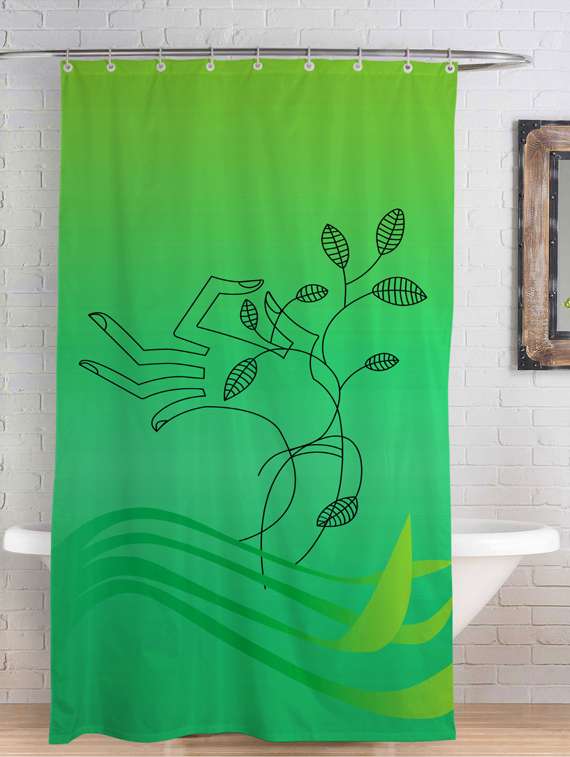 rightgifting water repellent polyester shower curtain 7 feet for bathroom with 10 hooks (48 x 84 inches , multi-colored)