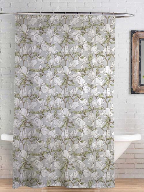 rightgifting floral designed water repellent polyester shower curtain 7 feet for bathroom with 10 hooks - 17760652 -  Standard Image - 0