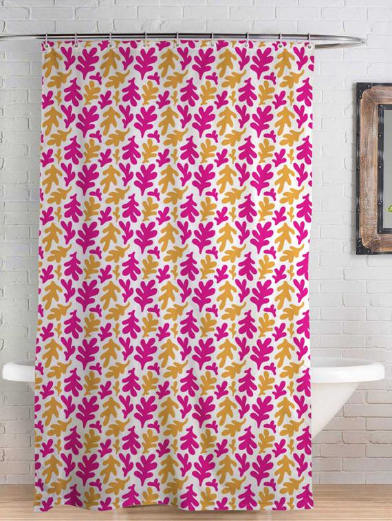 rightgifting floral designed water repellent polyester shower curtain 7 feet for bathroom with 10 hooks - 17760653 - Zoom Image - 0