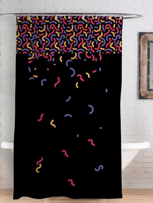rightgifting printed designed water repellent polyester shower curtain 7 feet for bathroom with 10 hooks - 17760657 -  Standard Image - 0
