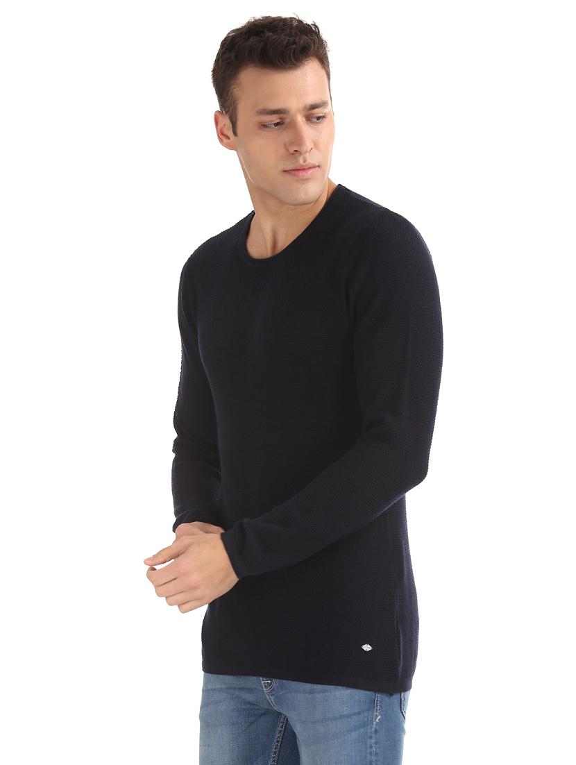 navy blue solid pullover - 17761340 -  Standard Image - 1