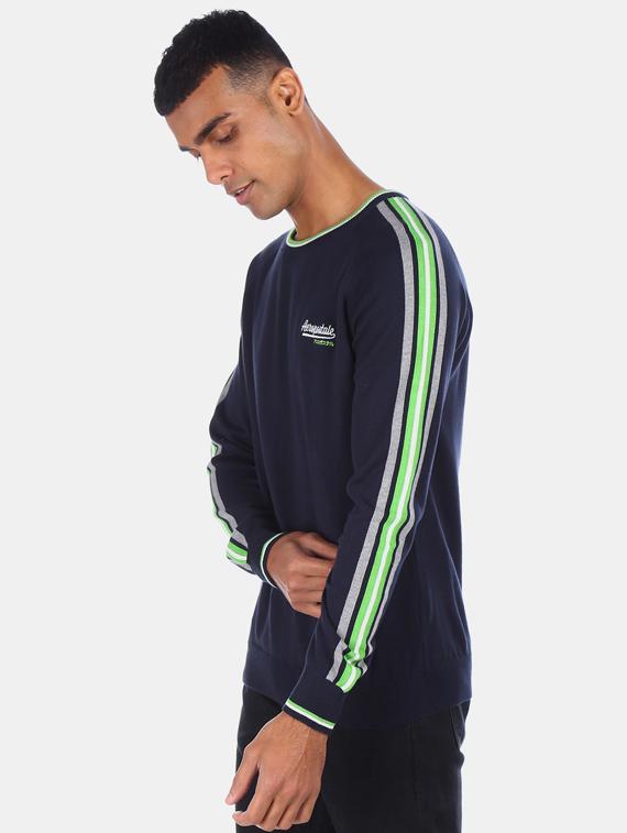 navy blue taped pullover - 17761372 - Standard Image - 1