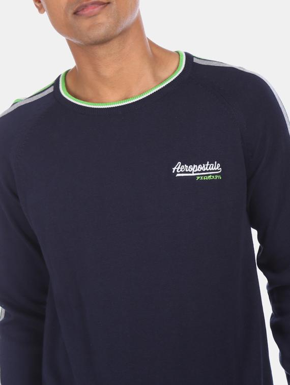 navy blue taped pullover - 17761372 - Standard Image - 4