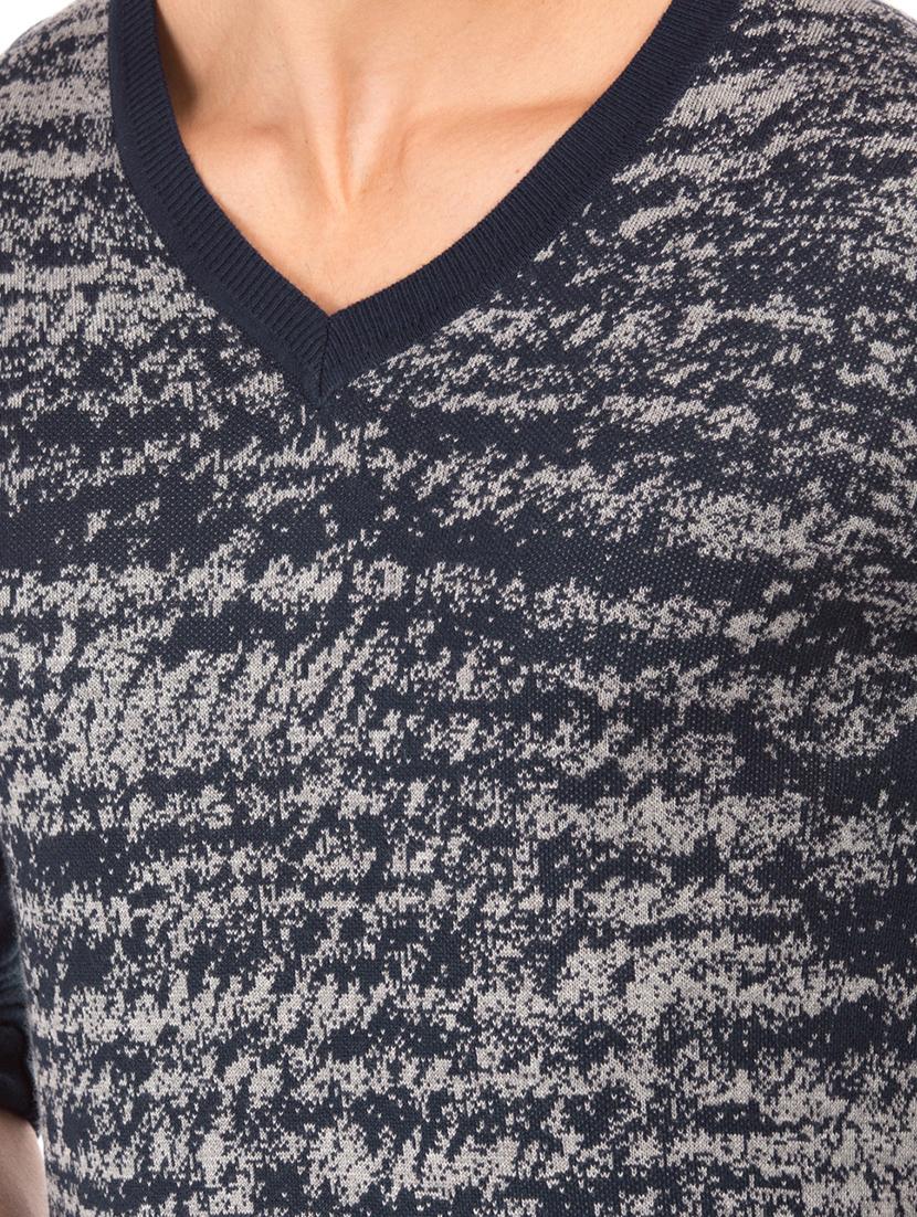 blue self design pullover - 17761436 - Standard Image - 4