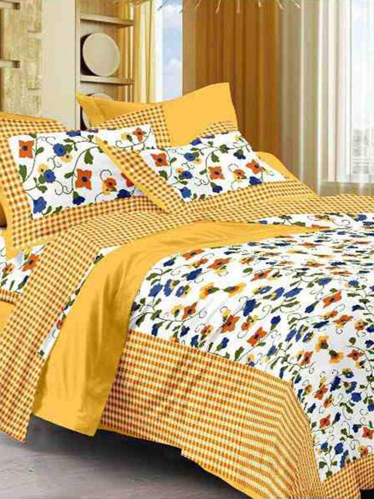 yellow cotton printed bedsheet - 17761995 - Standard Image - 1