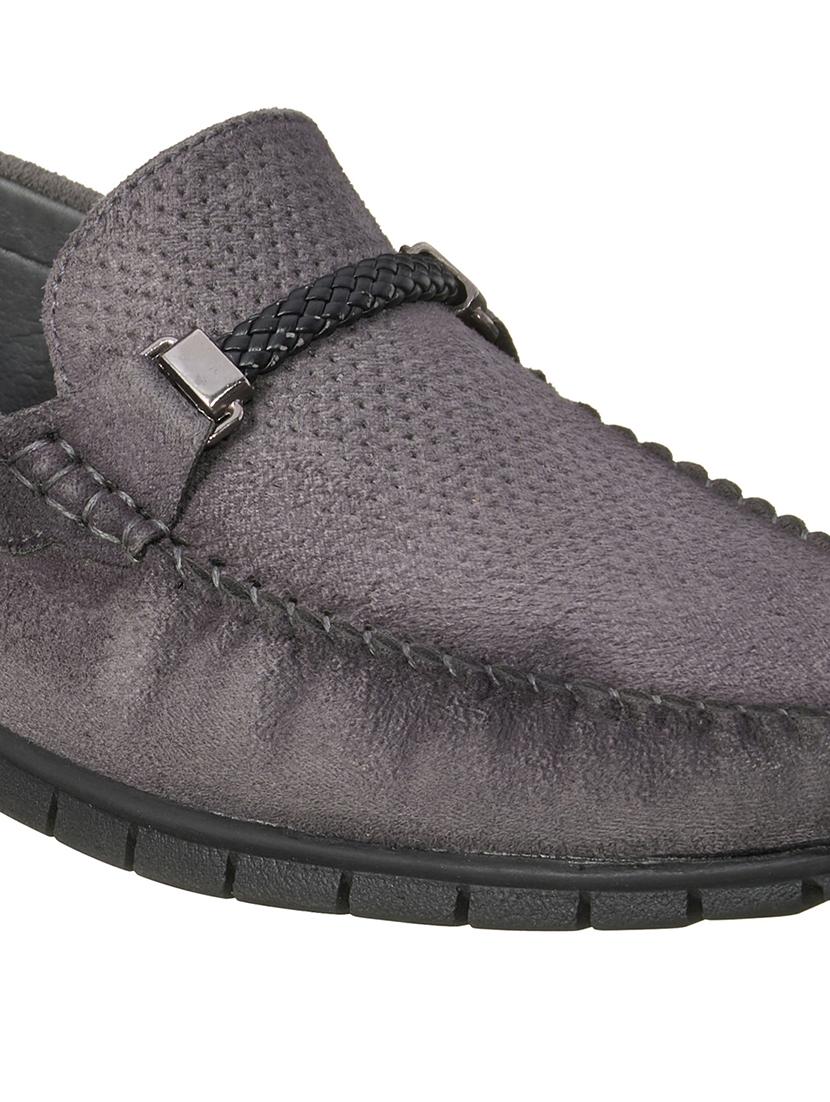 grey synthetic slip on loafers - 17762210 - Standard Image - 4