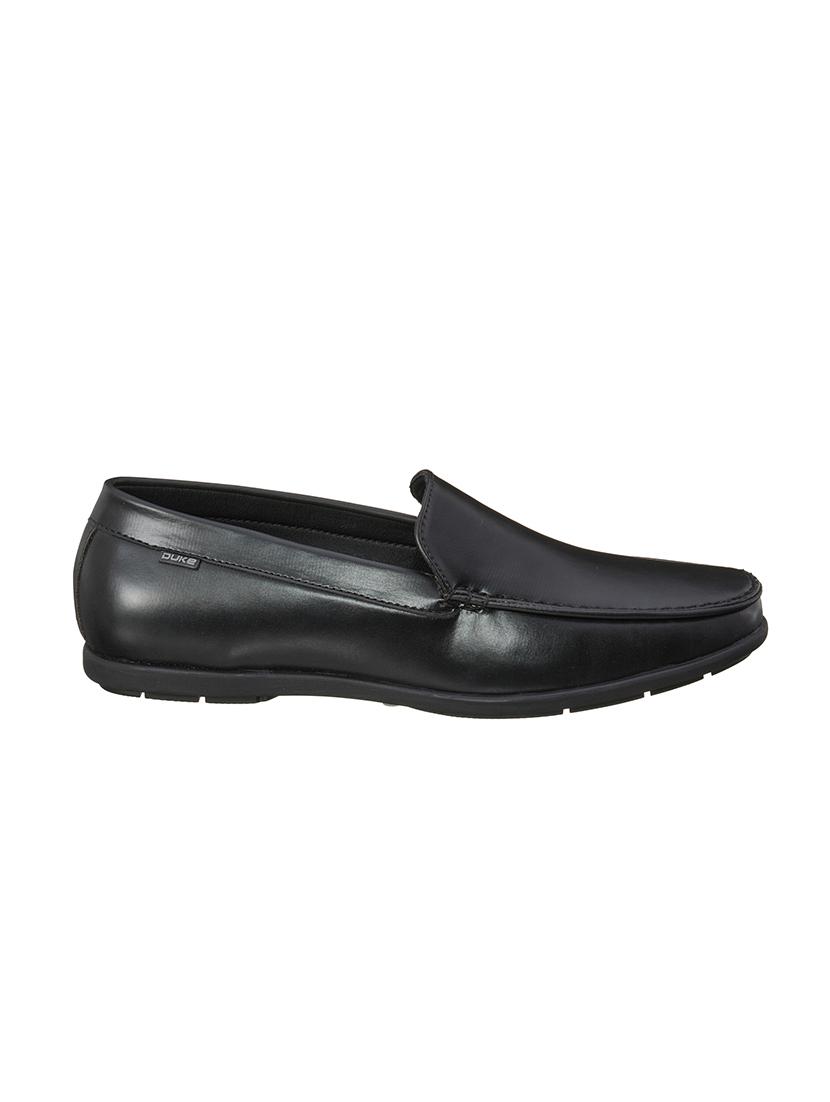 black synthetic slip on loafers - 17762212 - Standard Image - 1