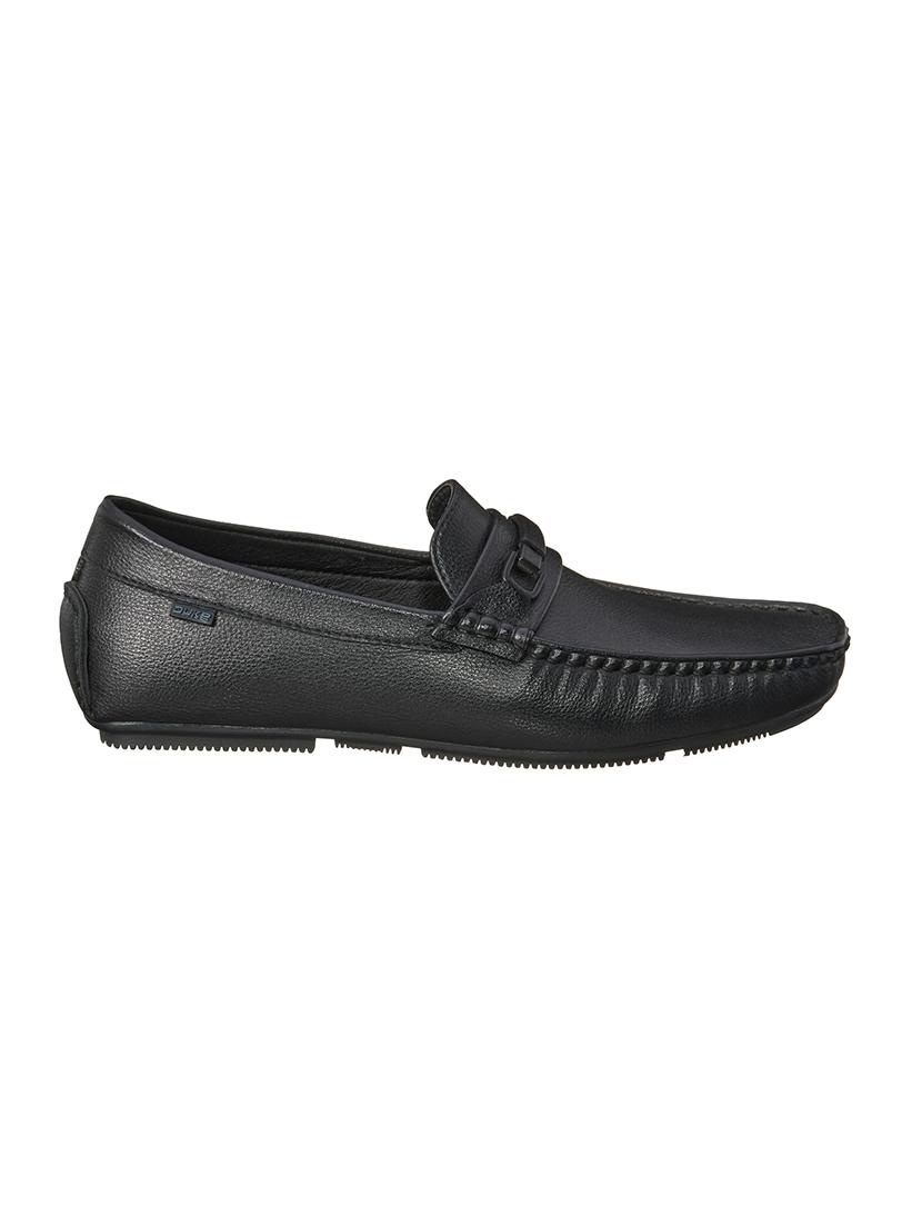 black synthetic slip on loafers - 17762219 -  Standard Image - 1