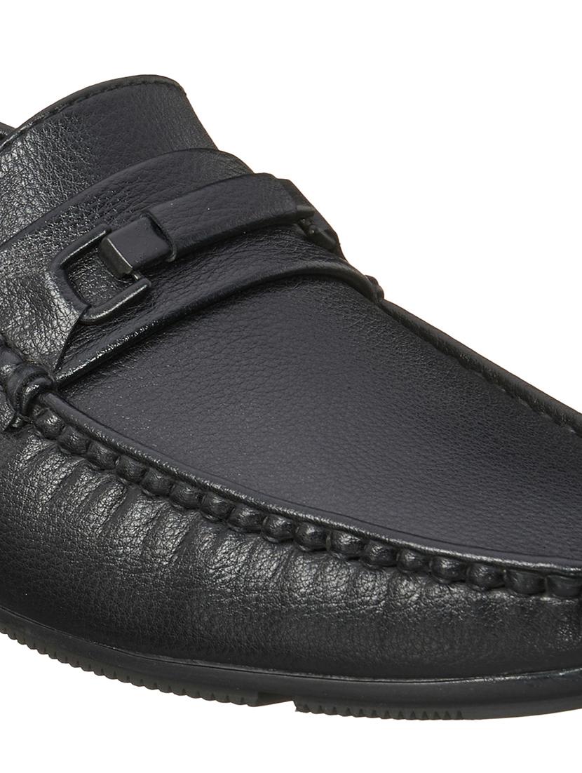 black synthetic slip on loafers - 17762219 - Standard Image - 4