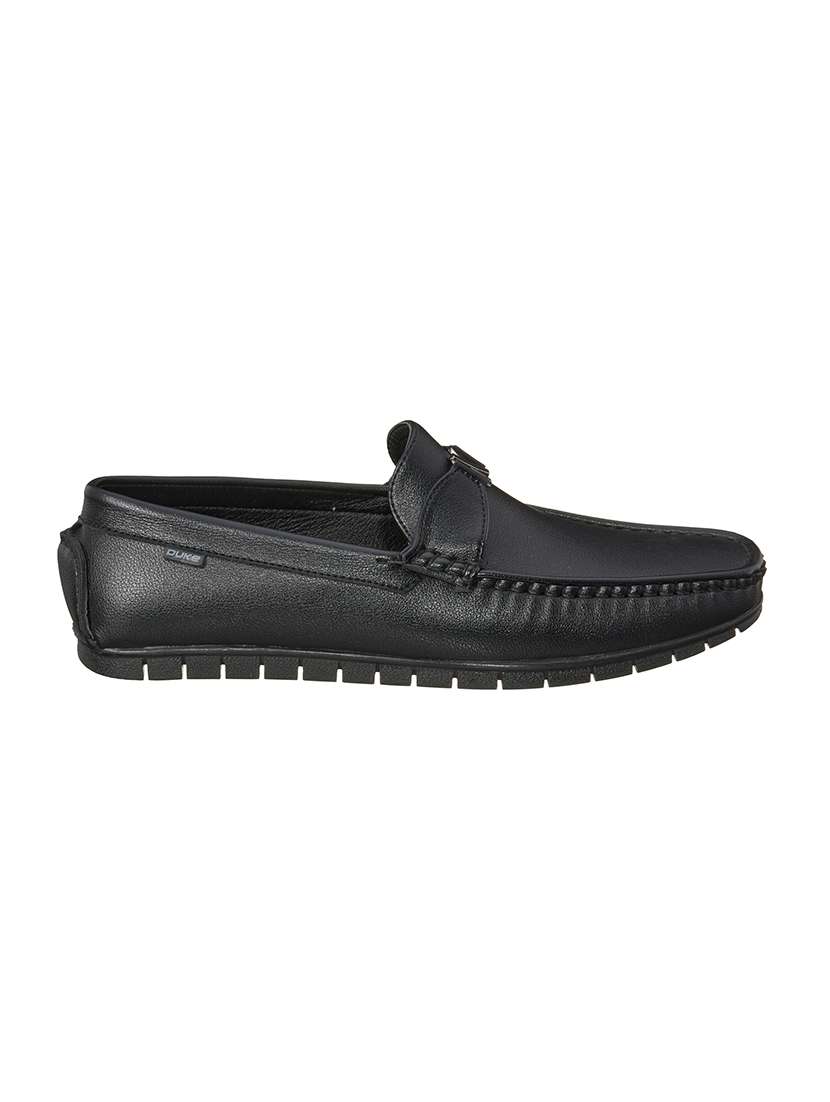 black synthetic slip on loafers - 17762229 -  Standard Image - 1