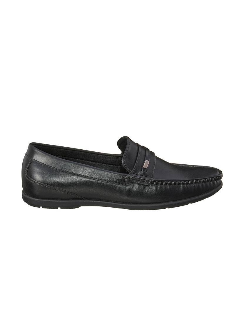 black synthetic slip on loafers - 17762235 - Standard Image - 1
