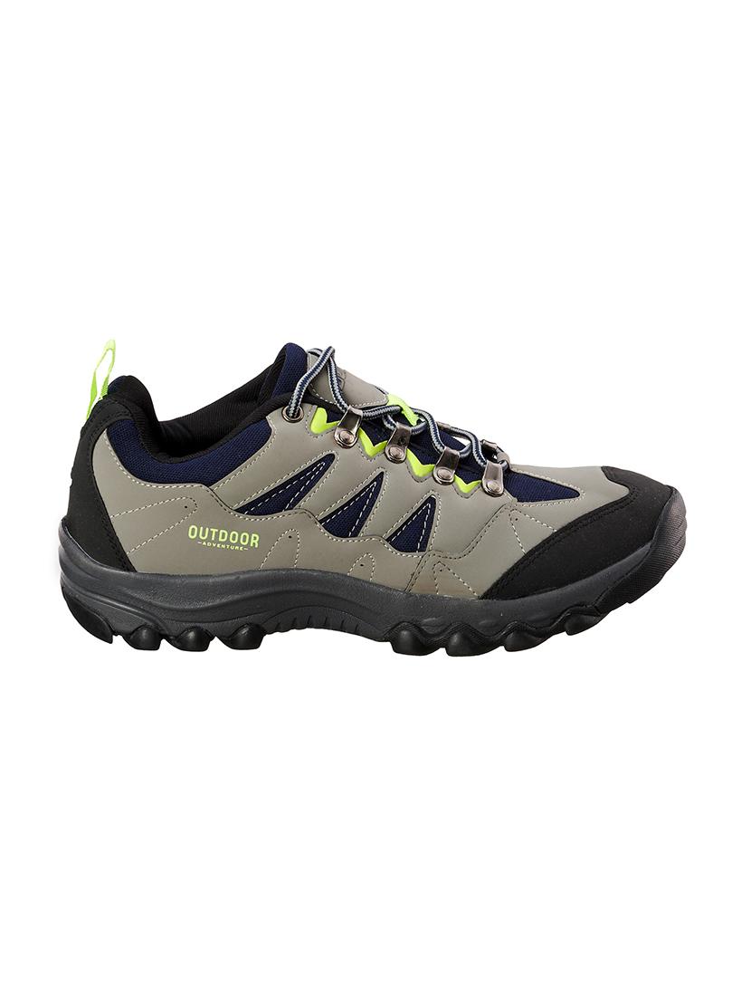 grey mesh & synthetic lace up boots - 17762247 - Standard Image - 1