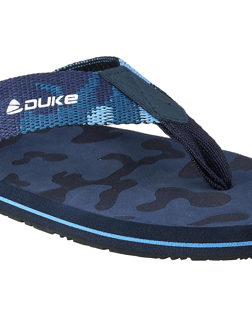 navy fabric slip on flip flops - 17762271 - Standard Image - 4
