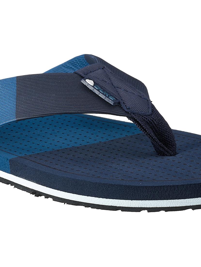 navy fabric slip on flip flops - 17762274 - Standard Image - 4