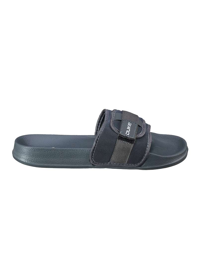 grey fabric slip on flip flops - 17762276 -  Standard Image - 1