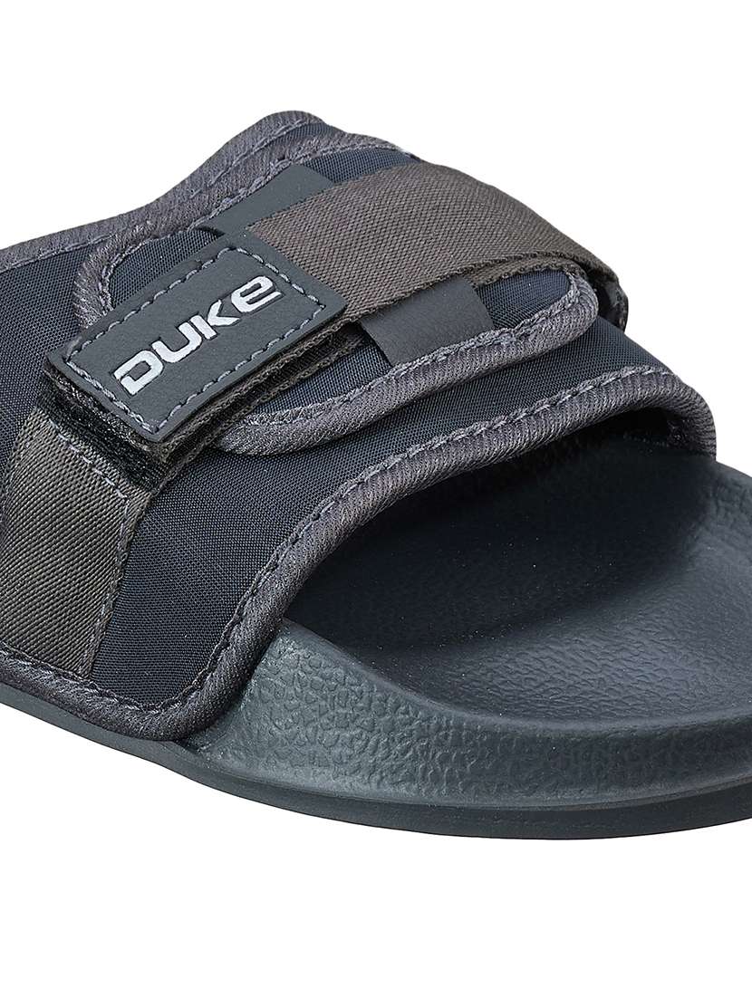 grey fabric slip on flip flops - 17762276 -  Standard Image - 4