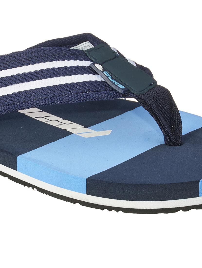 blue fabric slip on flip flops - 17762278 - Standard Image - 4