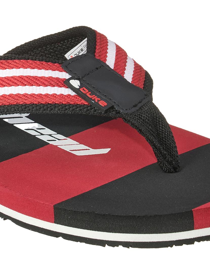 red fabric slip on flip flops - 17762279 - Standard Image - 4