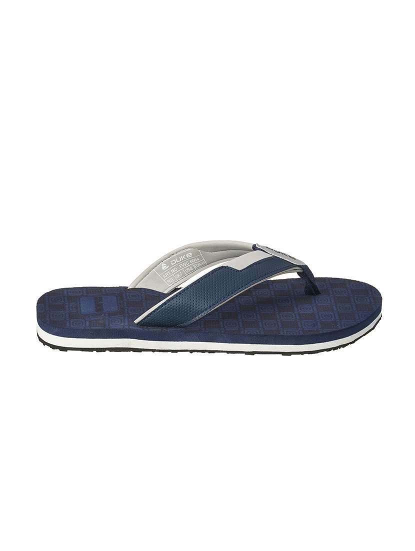 navy fabric slip on flip flops - 17762288 - Standard Image - 1