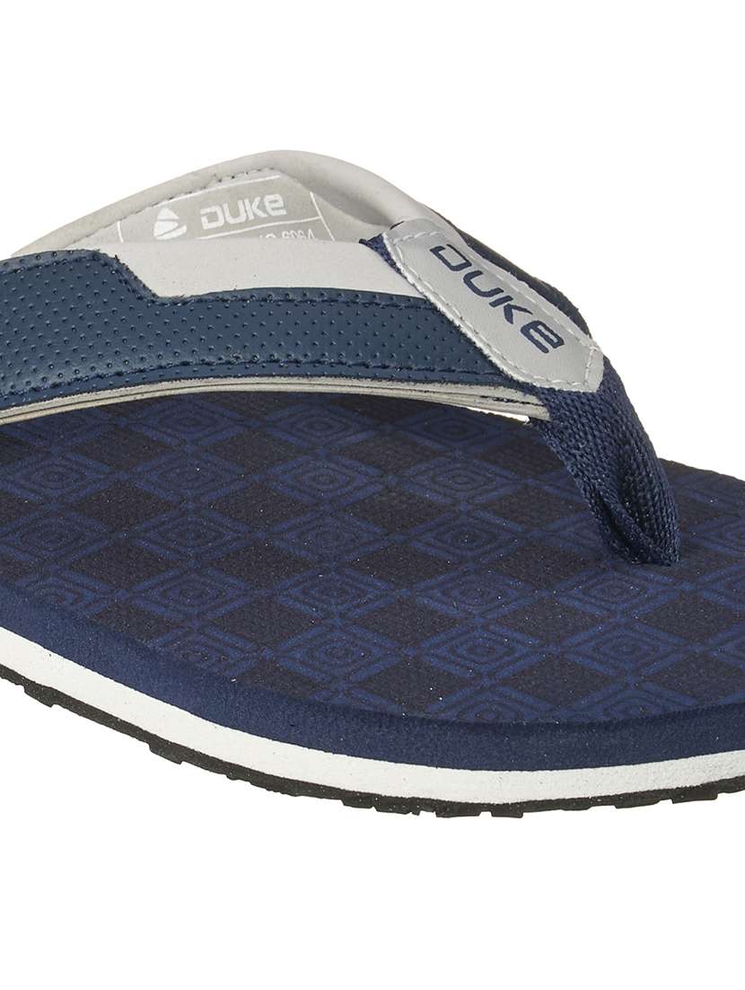navy fabric slip on flip flops - 17762288 - Standard Image - 4
