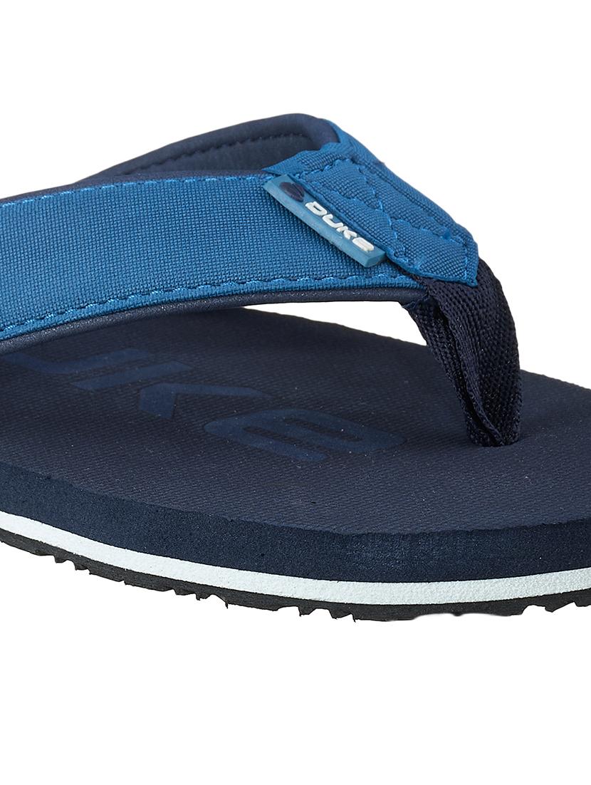 navy fabric slip on flip flops - 17762292 - Standard Image - 4