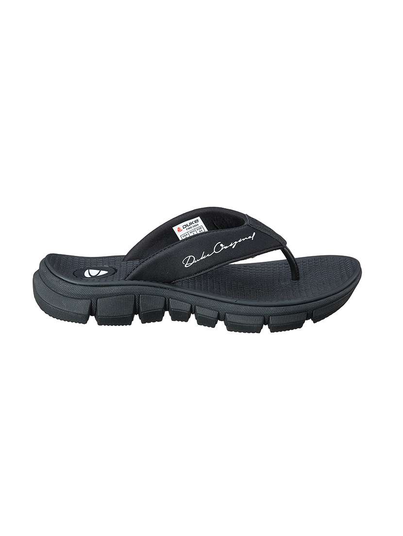 black pu slip on flip flops - 17762296 -  Standard Image - 1