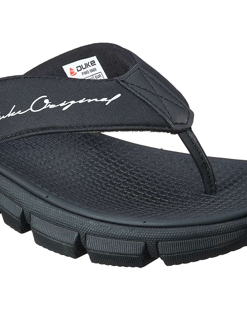 black pu slip on flip flops - 17762296 -  Standard Image - 4
