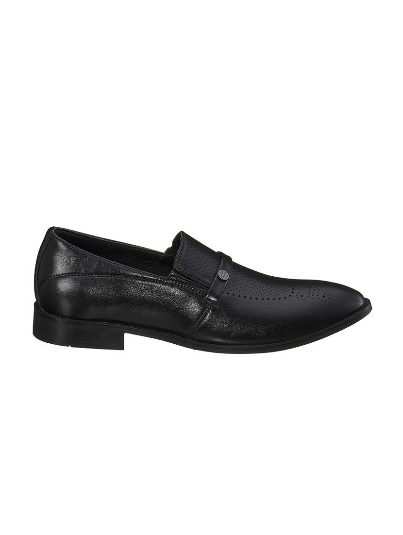 black pu slip on ons - 17762334 -  Standard Image - 1