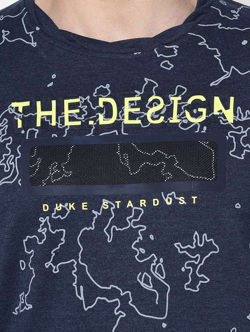 navy blue printed t-shirt - 17762457 -  Standard Image - 4