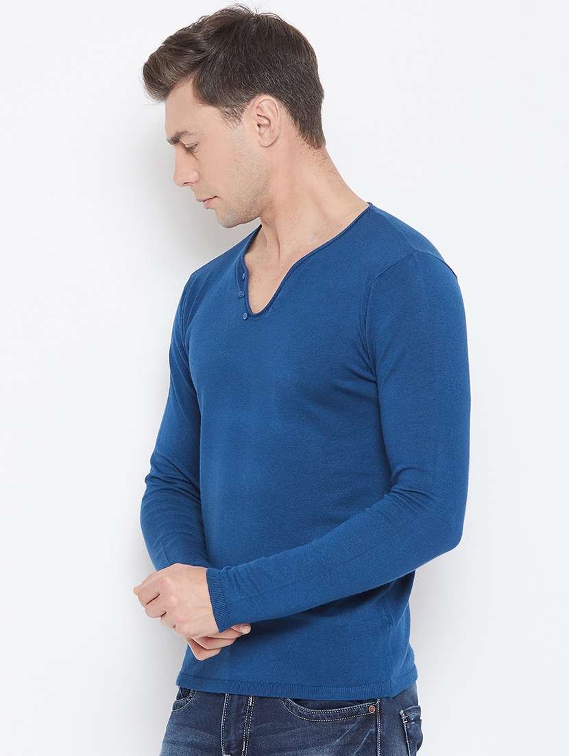 blue solid t-shirt - 17762481 - Standard Image - 1