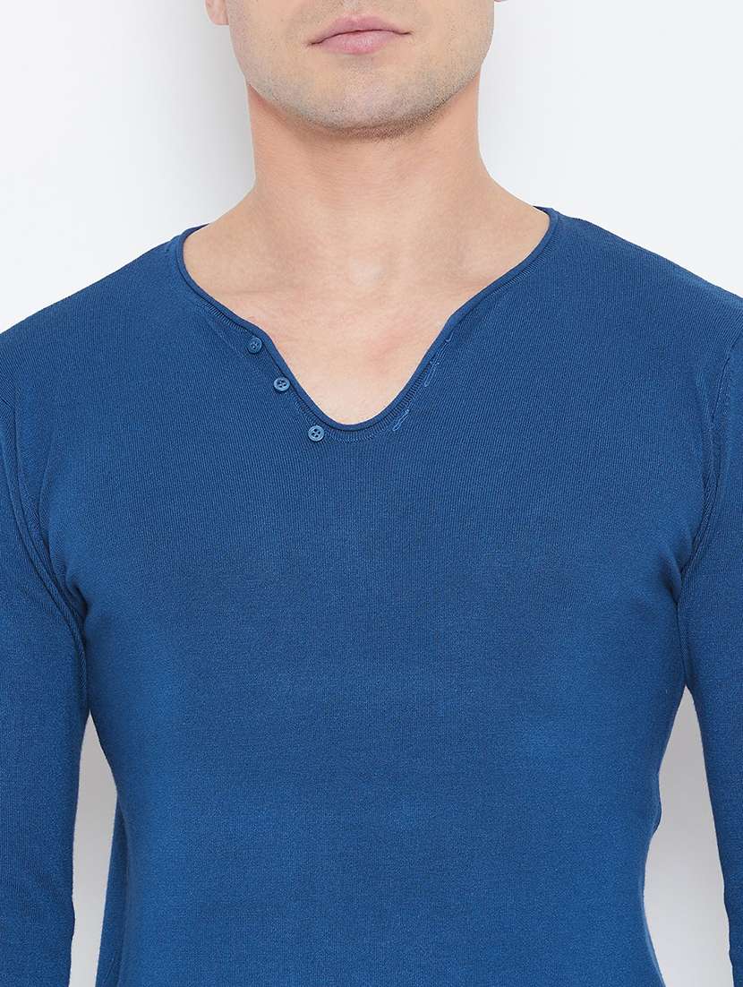 blue solid t-shirt - 17762481 - Standard Image - 4