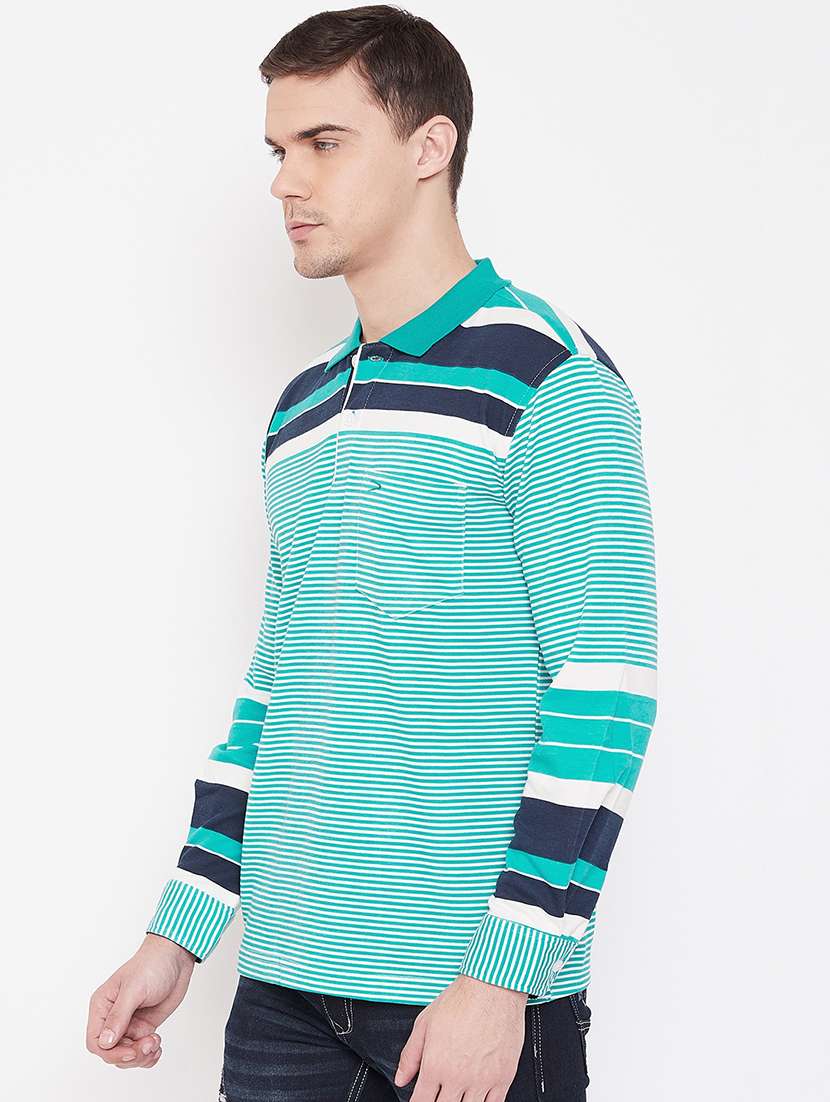 green striped polo t-shirt - 17762484 - Standard Image - 1