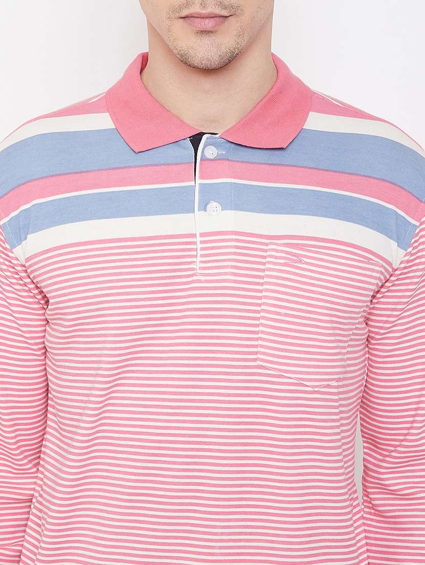 pink striped polo t-shirt - 17762485 - Standard Image - 4