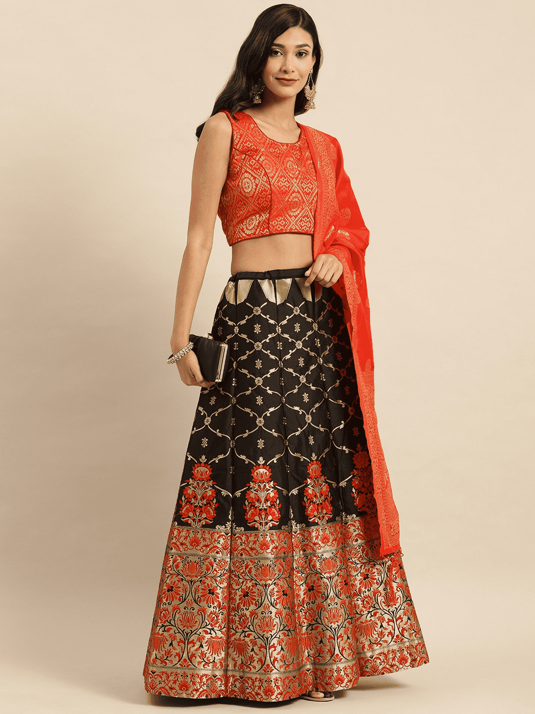 lahengha with padded blouse and zari - 17763111 - Standard Image - 1
