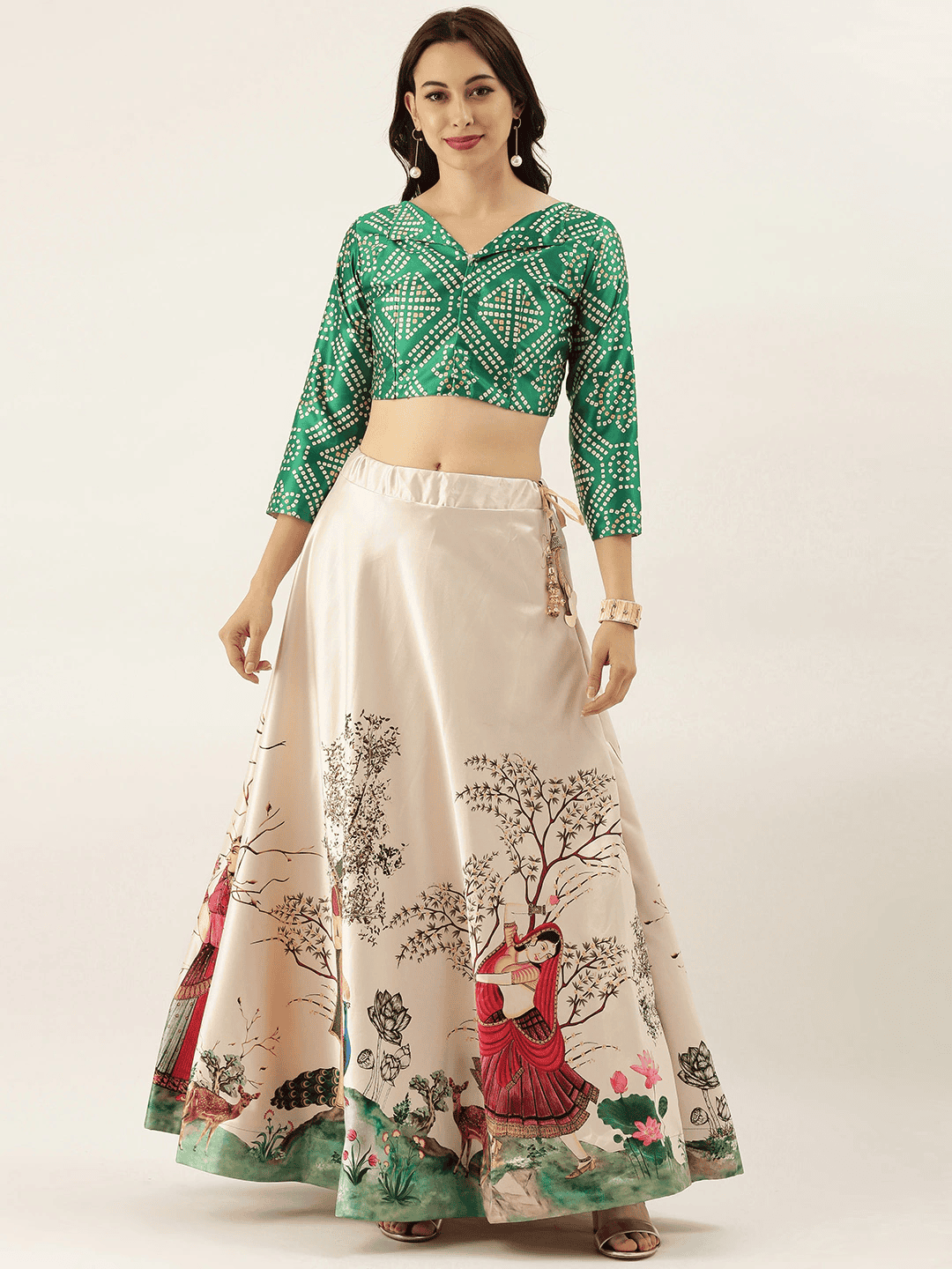 digital print lahengha with padded blouse  - 17763126 -  Standard Image - 1