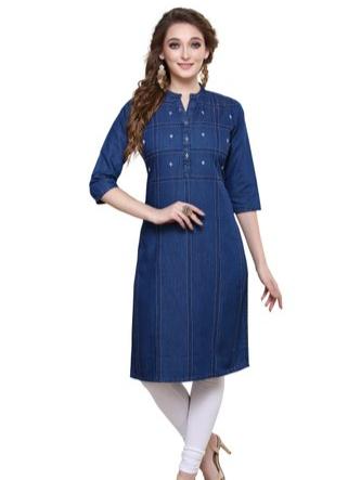 cotton blue kurtis for girls - 17764629 - Standard Image - 1