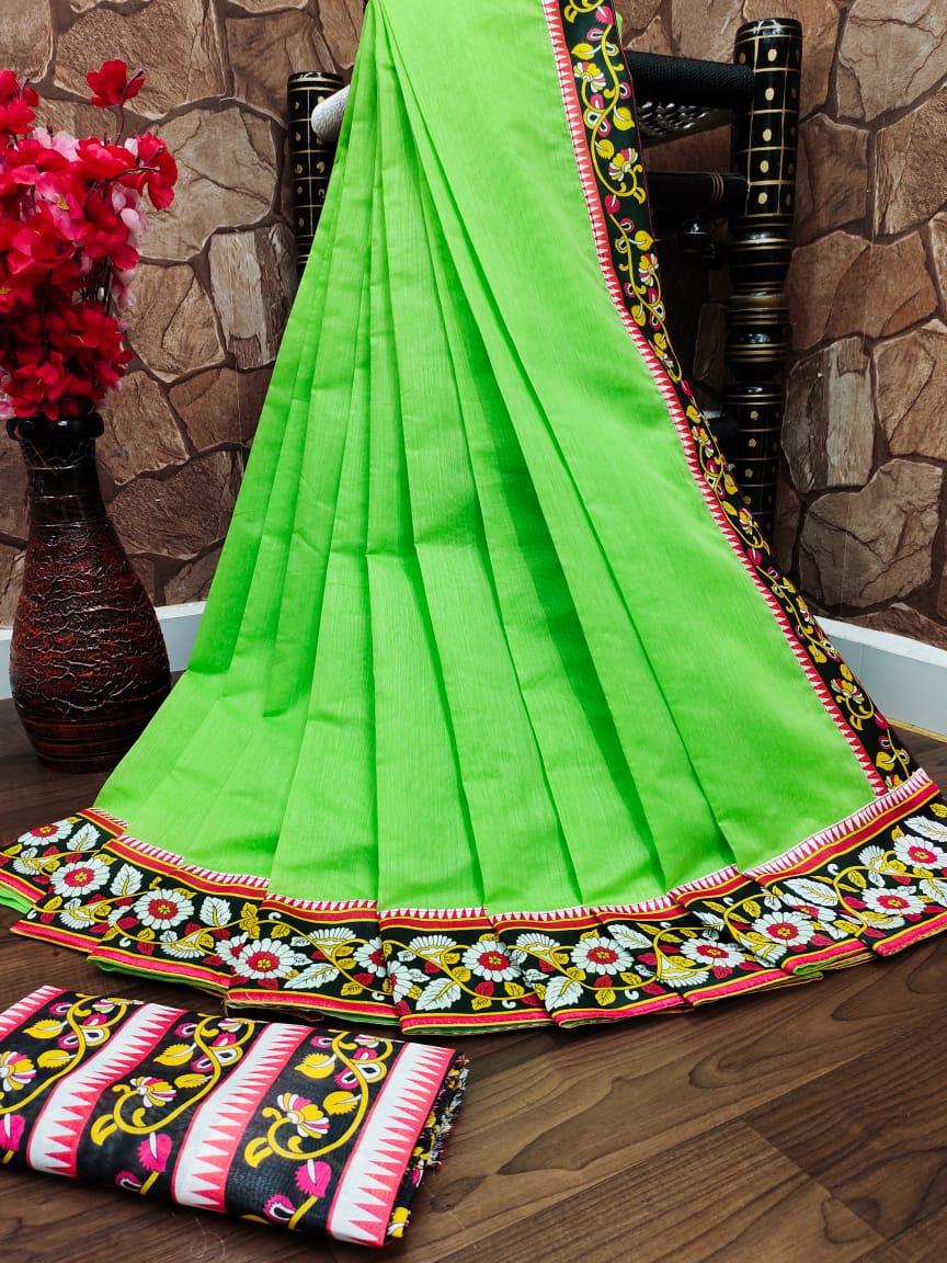 saree fabric : chanderi cotton saree - 17764640 - Standard Image - 1
