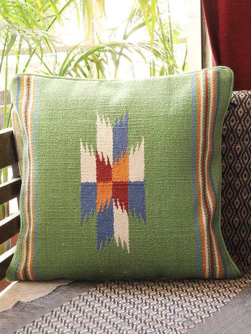 ambbi collections multicolour 100 % cotton 16x16 inch cushion cover, set of 1 - 17764669 -  Standard Image - 0